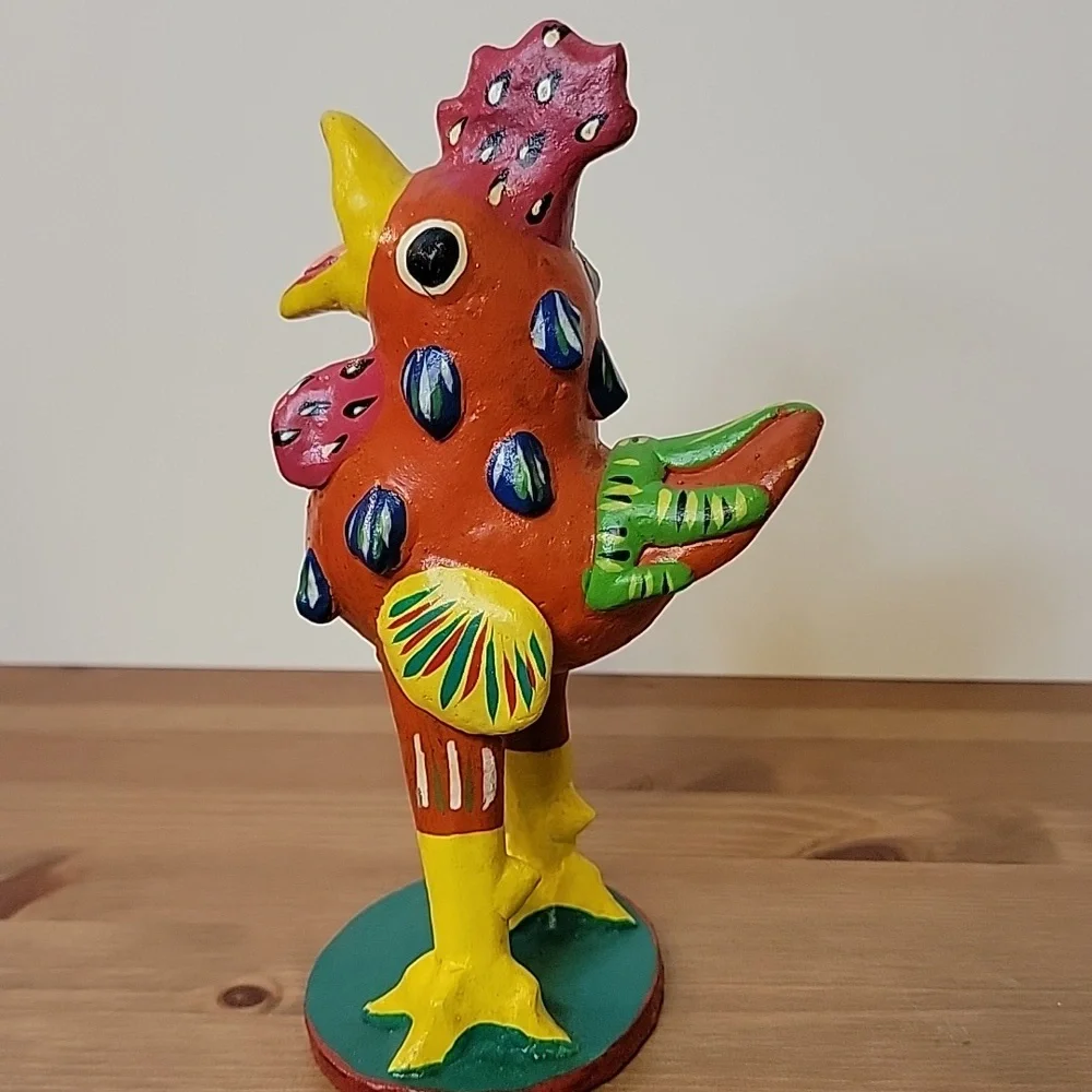 Mexican Folk Art Rooster Signed Ortega - Picture 3 of 10